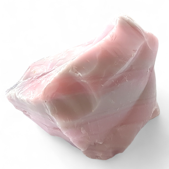 Pink Milk Glass Swirl Slag Art Glass Cullet Opaque Cotton Candy Pink #4XL47 - Picture 2 of 5